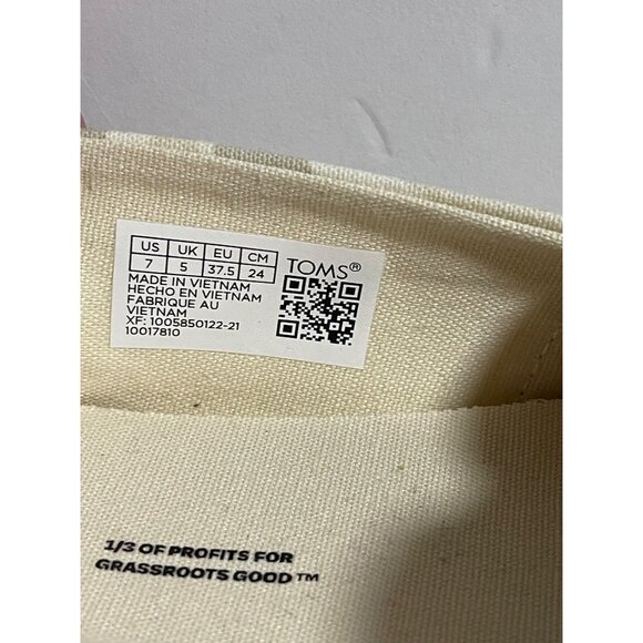 Toms Classic Alpargata Slip On Shoes Womens Size 7 Beige Light Camo Canvas Flats - Picture 6 of 10